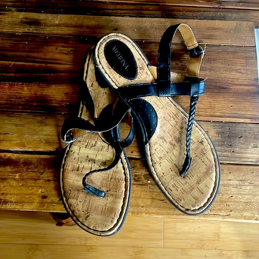 Black thong sandals from target, size 9 1/2.